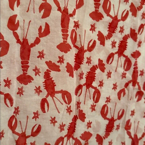 Talbots Plus 1X Red and White Lobster Print Tank - Picture 2 of 4